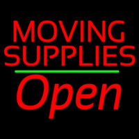 Red Moving Supplies Open Green Line 1 Neonskylt