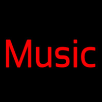 Red Music Cursive Neonskylt