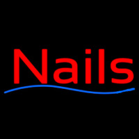 Red Nails Blue Waves Neonskylt