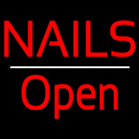 Red Nails Open White Line Neonskylt