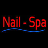 Red Nails Spa Blue Waves Neonskylt