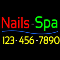 Red Nails Spa With Phone Number Neonskylt