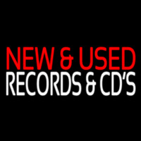 Red New And Used White Records And Cds 2 Neonskylt