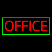 Red Office Green Border Neonskylt