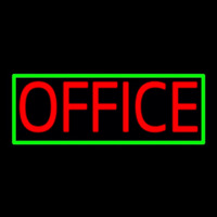 Red Office With Green Border Neonskylt