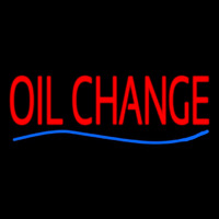 Red Oil Change Blue Line Neonskylt