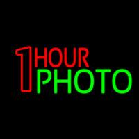 Red One Hour Photo Neonskylt