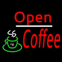 Red Open Coffee Neonskylt