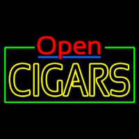 Red Open Double Stroke Cigars Neonskylt