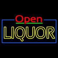 Red Open Double Stroke Liquor Neonskylt