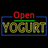 Red Open Double Stroke Yogurt Neonskylt