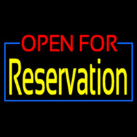 Red Open For Yellow Reservation Neonskylt