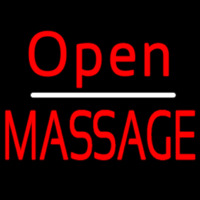 Red Open Massage Neonskylt