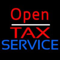 Red Open Ta  Service Neonskylt