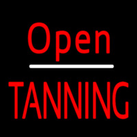 Red Open Tanning Neonskylt