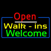 Red Open Walk Ins Welcome Neonskylt
