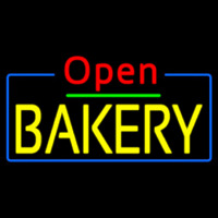 Red Open Yellow Bakery Neonskylt