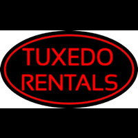 Red Oval Tu edo Rentals Neonskylt