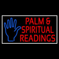 Red Palm And Spiritual Readings White Border Neonskylt
