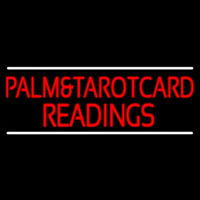 Red Palm And Tarot Card Readings White Line Neonskylt