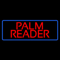 Red Palm Reader Blue Border Neonskylt