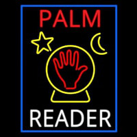 Red Palm White Reader With Crystal Neonskylt