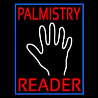 Red Palmistry Reader Blue Border Neonskylt