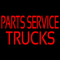 Red Parts Service Trucks Neonskylt