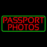 Red Passport Photos Border Neonskylt