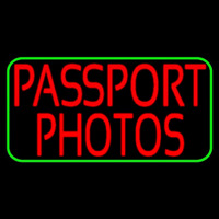 Red Passport Photos Green Border Neonskylt