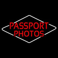 Red Passport Photos Neonskylt