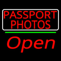 Red Passport Photos With Open 2 Neonskylt