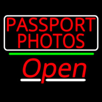 Red Passport Photos With Open 3 Neonskylt
