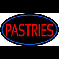 Red Pastries Blue Border Neonskylt