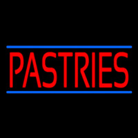 Red Pastries Blue Border Neonskylt