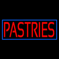 Red Pastries Blue Border Neonskylt