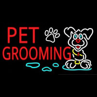 Red Pet Grooming Neonskylt