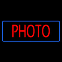 Red Photo Blue Border Neonskylt