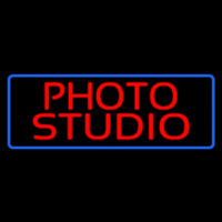 Red Photo Studio Blue Border Neonskylt