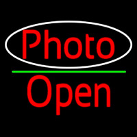 Red Photo With Open 2 Neonskylt