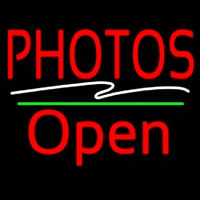 Red Photos Block With Open 2 Neonskylt