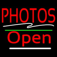 Red Photos Block With Open 3 Neonskylt