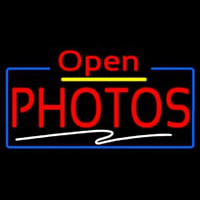 Red Photos Block With Open 4 Neonskylt