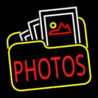 Red Photos With Photo Icon Neonskylt