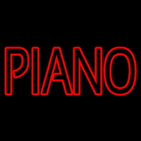 Red Piano Block Neonskylt