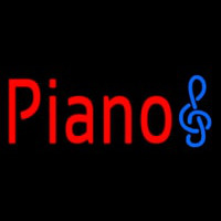 Red Piano Music Note Neonskylt