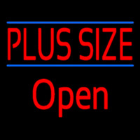 Red Plus Size Blue Lines Open Neonskylt