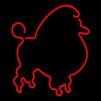Red Poodle Dog Neonskylt