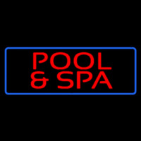 Red Pool And Spa Blue Border Neonskylt