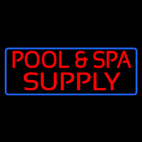 Red Pool And Spa Supply With Blue Border Neonskylt